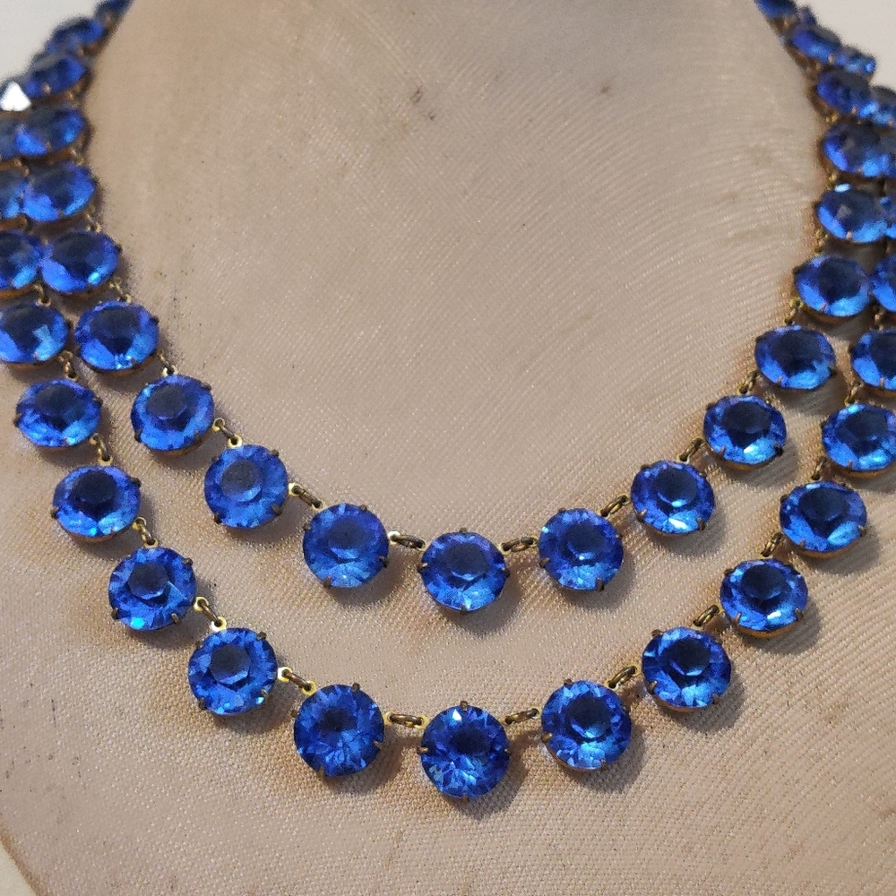 RARE Antique Czech Art Deco Riviere Necklace